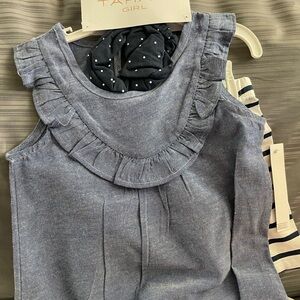 Tahari Girl Blue Ruffled Sleeveless Girl's set